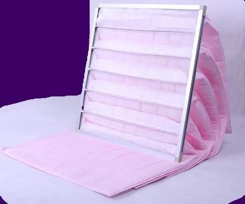 Melt Blown Sentetik 595mm Hava Temizleme Filtreleri, F7 Torba Filtre Sarı