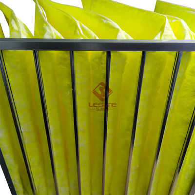 Melt Blown Sentetik 595mm Hava Temizleme Filtreleri, F7 Torba Filtre Sarı