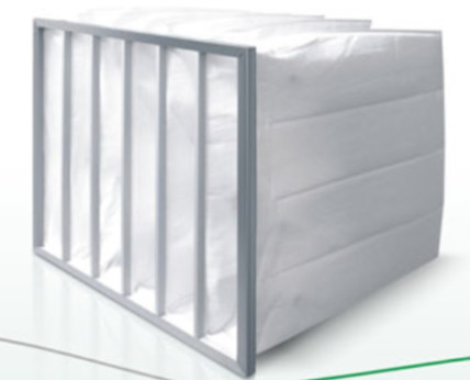 Büyük toz tutma kapasitesi Orta sentetik fiber pock filtre galvanizli çelik çerçeve
