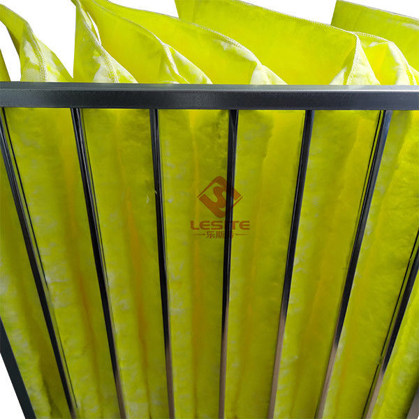 Melt Blown Sentetik 595mm Hava Temizleme Filtreleri, F7 Torba Filtre Sarı